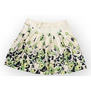 George Womens Size 18 Pleated‎ Floral A Line Skirt Beige Green Black